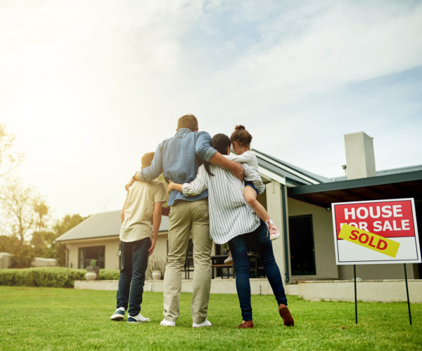 a family looking at the house
